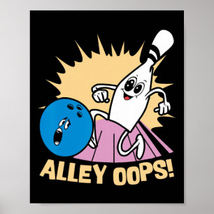 Alley Oops! Comic Bowling Mishap  Poster