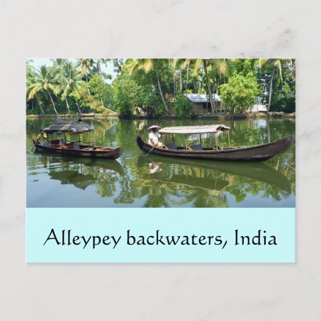 Alleypey backwaters, india postcard (Front)