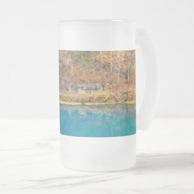 Alleys Blue Spring Frosted Glass Beer Mug (Front Right)