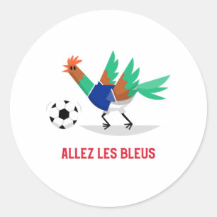 Allez les Bleus France Soccer Classic Round Sticker