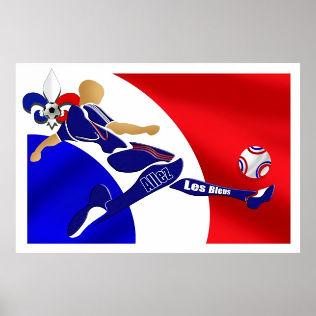 Allez Les Bleus French Football Volley gifts Poster (Front)