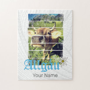 Allgäu Alps Vintage Cow Bavaria Germany Souvenir Jigsaw Puzzle