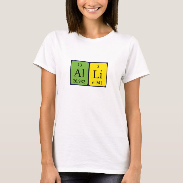 Alli periodic table name shirt (Front)