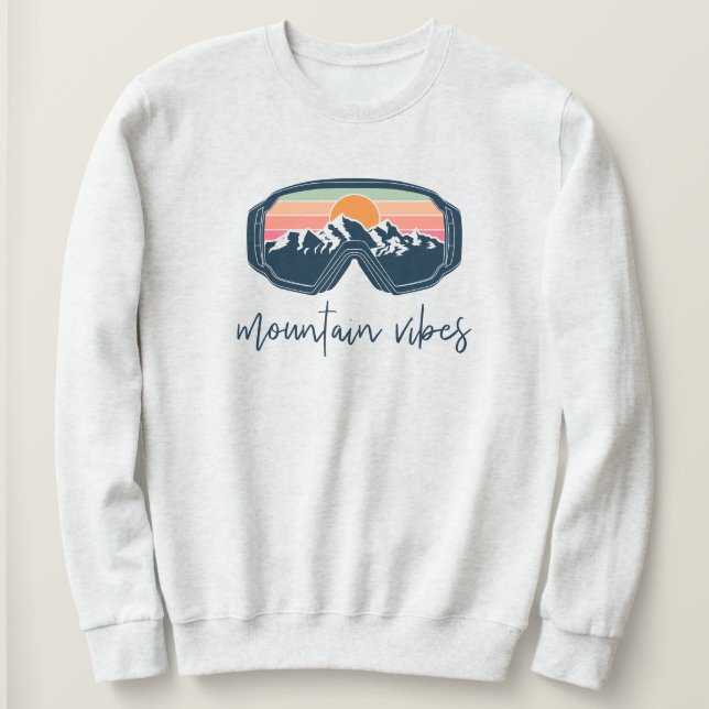 ALLIE Mountain Vibes Ski Goggle Bachelorette Group Sweatshirt (Design Front)