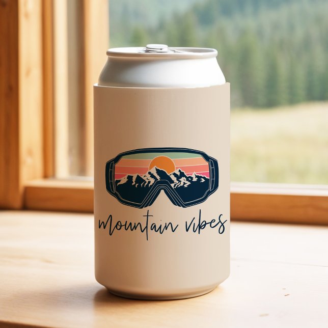 ALLIE Pink Mountain Vibes Ski Bachelorette Group Can Cooler (Creator Uploaded)