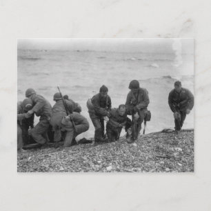 Allied Forces Landing on Omaha Beach World War II Postcard