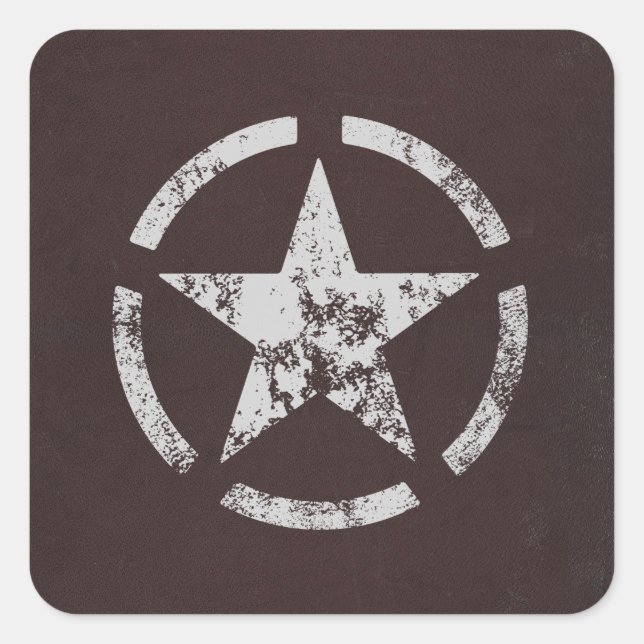 Allied US White Star Vintage Square Sticker (Front)
