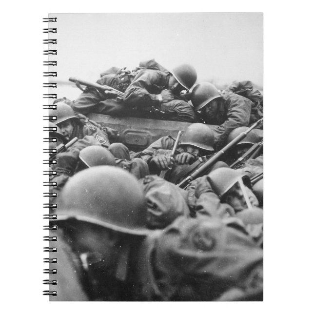 Allied World War II Soldiers Crossing the Rhine Notebook (Front)