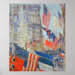 Allies Day, May 1917 by Childe Hassam, Vintage Art Poster