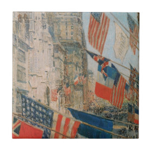 Allies Day, May 1917 by Childe Hassam, Vintage Art Tile