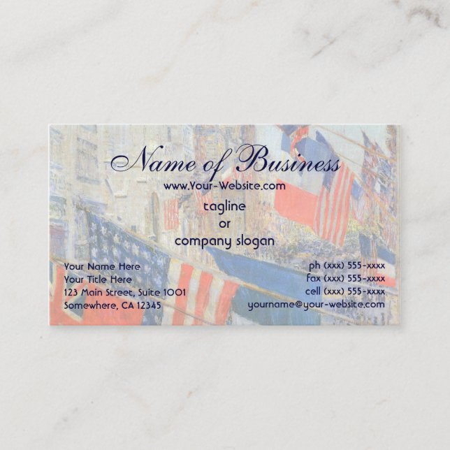 Allies Day, May 1917 by Frederick Childe Hassam Business Card (Front)