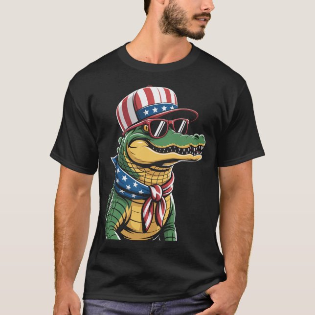 Alligator 4th Of July T-Shirt (Front)