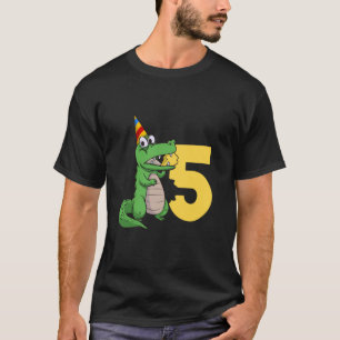 Alligator 5th Birthday 5 Years Old Crocodile Allig T-Shirt