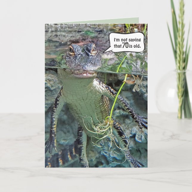 Alligator 70th Birthday Card (Front)