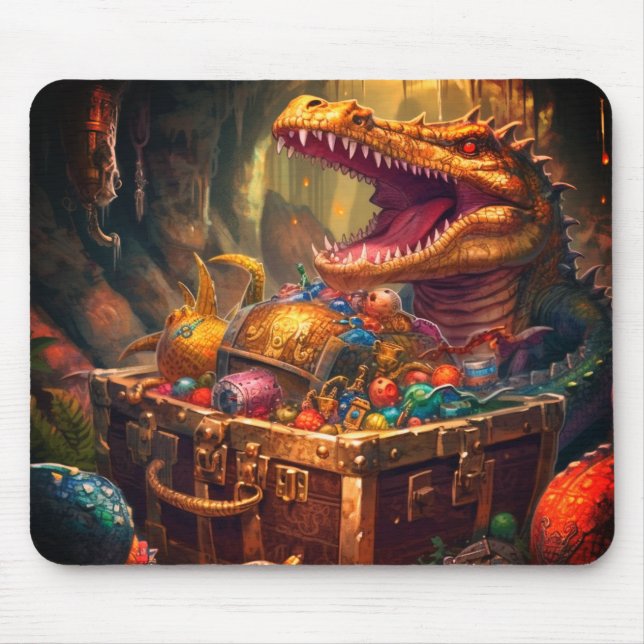 Alligator and Treasure  Mouse Mat (Front)