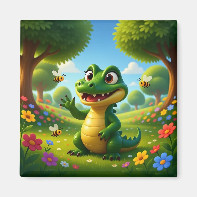 Alligator Andy – Kids Art Magnet - Hello Bees (Front)