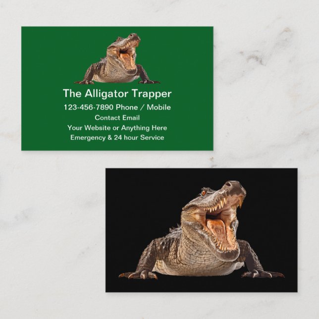 Alligator Animal Trapper Theme Business Card (Front/Back)