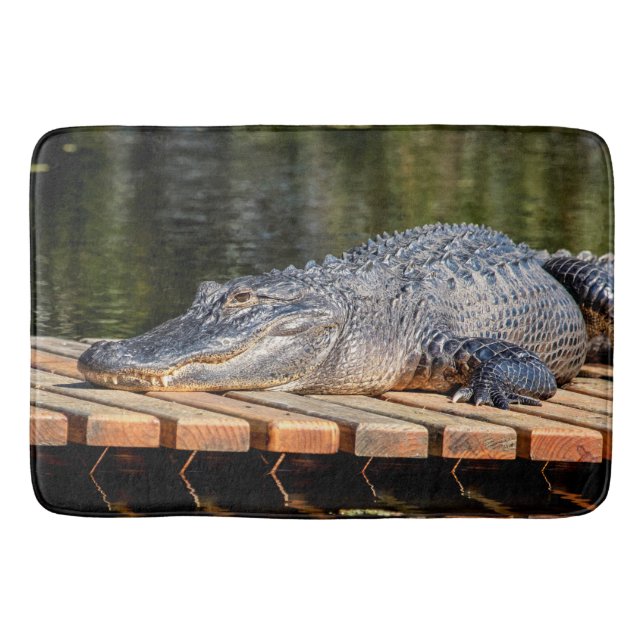 Alligator at Homosassa Springs Wildlife State Park Bath Mat (Front)