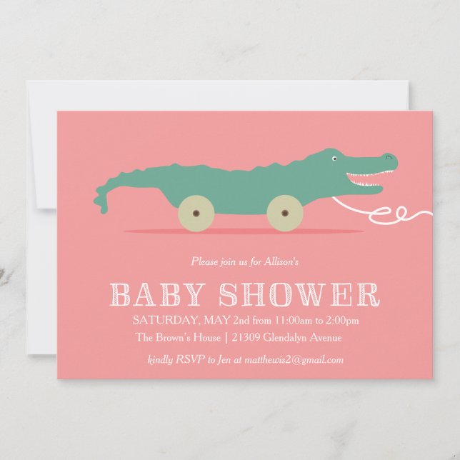 Alligator Baby Shower Invitation (Front)