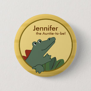 Alligator Baby Shower or Birthday Personalised 6 Cm Round Badge