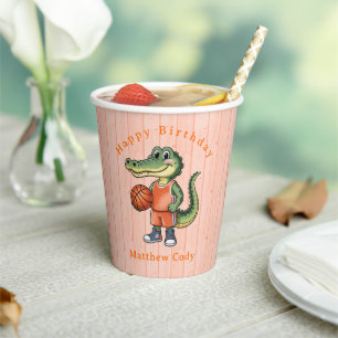Alligator Basketball Birthday Party For Boys Paper Cups