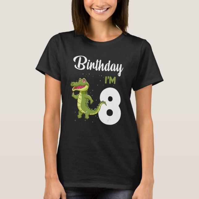 Alligator Birthday 8 Year Old Rabbit  Kids Girls B T-Shirt (Front)