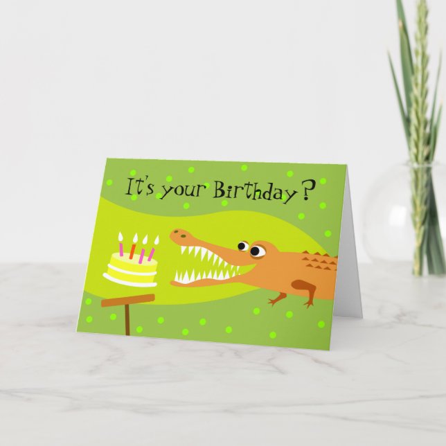 Alligator Birthday Card (Front)