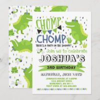 Alligator Birthday Invitation Crocodile Party