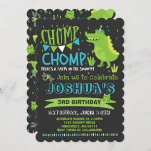 Alligator Birthday Invitation Crocodile Party