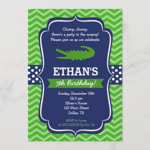 Alligator Birthday Party Invitations