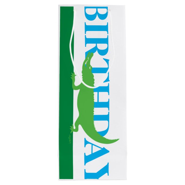 Alligator Birthday Wine Bag (Back)