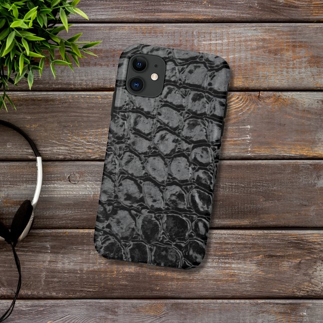 Alligator Black Faux Leather Case-Mate iPhone Case (Creator Uploaded)