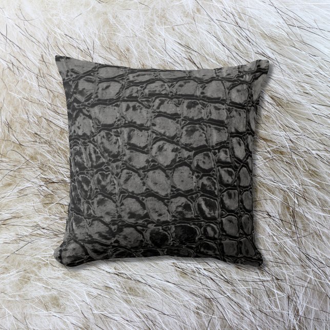 Alligator Black Faux Leather Cushion (Creator Uploaded)