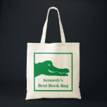 Alligator Book Tote Bag<br><div class="desc">One delightful alligator tote bag is a great book bag,  gift bag,  or birthday bag to personalise.</div>
