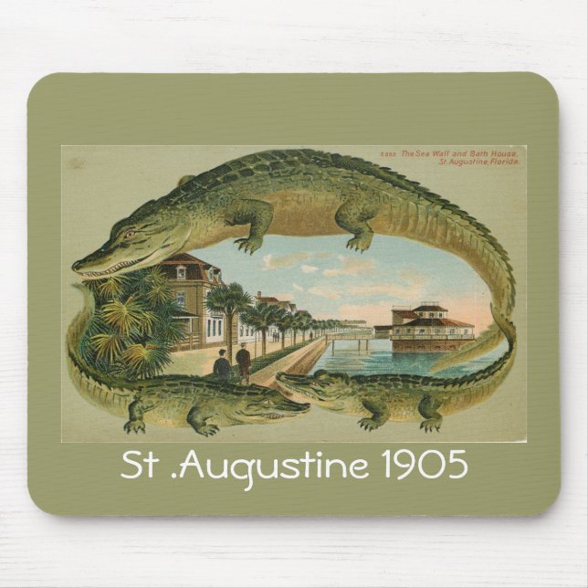 Alligator Border St Augustine Florida 1905, St ... Mouse Mat (Front)