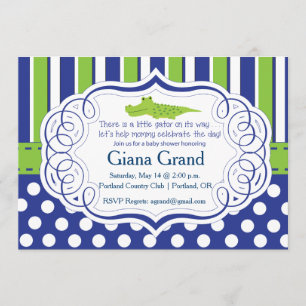 ALLIGATOR BOY BABY SHOWER INVITATION
