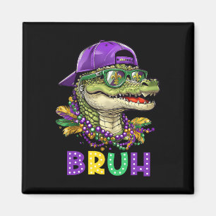 Alligator Bruh Mardi Gras Costume Carnival Teens B Magnet