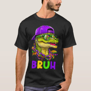 Alligator Bruh Mardi Gras Costume Carnival Teens B T-Shirt