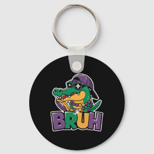 Alligator Bruh Mardi Gras Costume Carnival Teens Key Ring