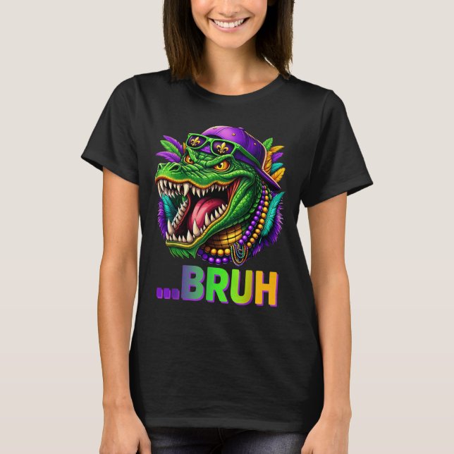 Alligator Bruh Mardi Gras Costume Men Women Kids  T-Shirt (Front)