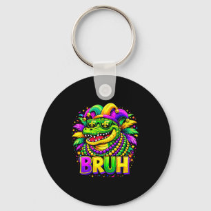 Alligator Bruh Mardi Gras Jester Key Ring