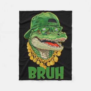 Alligator Bruh St Patricks Day Costume Teens Boys Fleece Blanket
