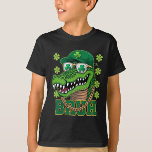 Alligator Bruh St Patricks Day Shamrock Irish Men T-Shirt