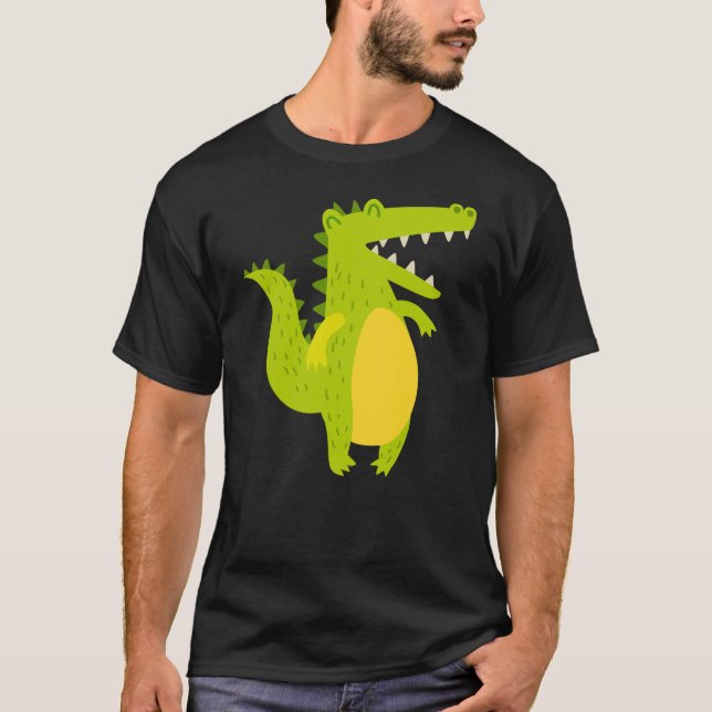 Alligator Cartoon Animal Men Women Boys Or Girls T-Shirt (Front)