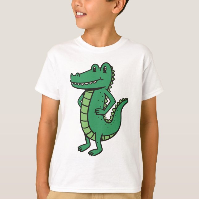 Alligator Character Cartoon T-Shirt (Front)
