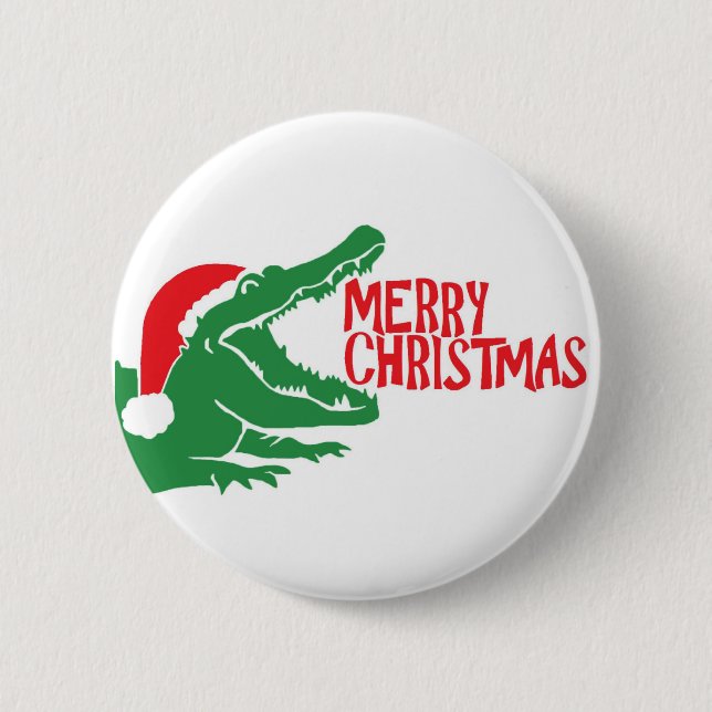 Alligator christmas button (Front)