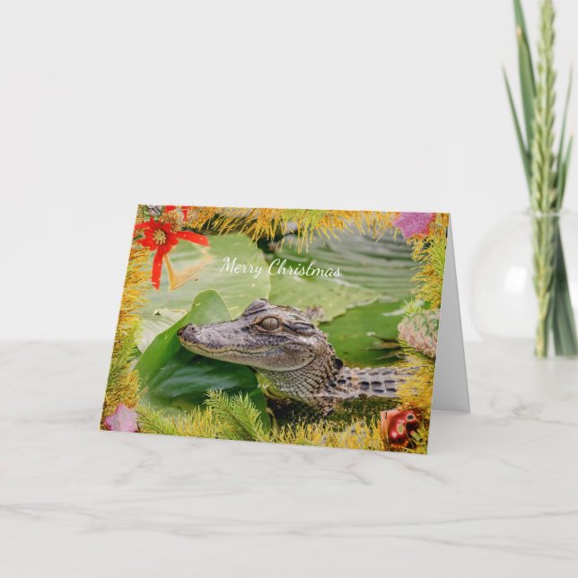 Alligator Christmas Card (Front)