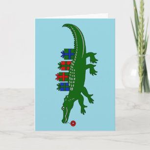 Alligator Christmas Card