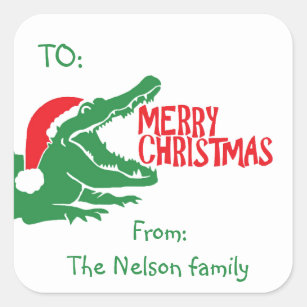 Alligator Christmas custom sticker