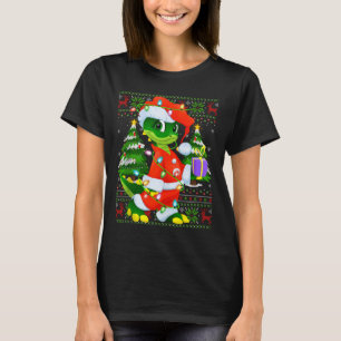 Alligator Christmas Lights Santa Costume Ugly Xmas T-Shirt